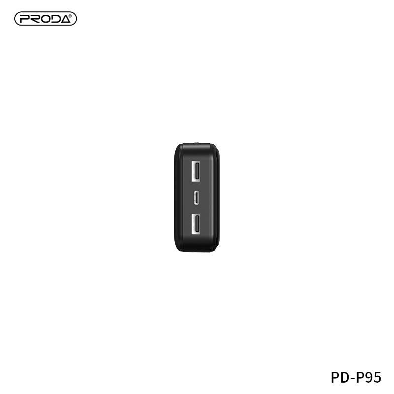 УМБ Proda Proda Leader series PD P-95 20000 mAh , Type-C, micro USB input, 2 USB output Black