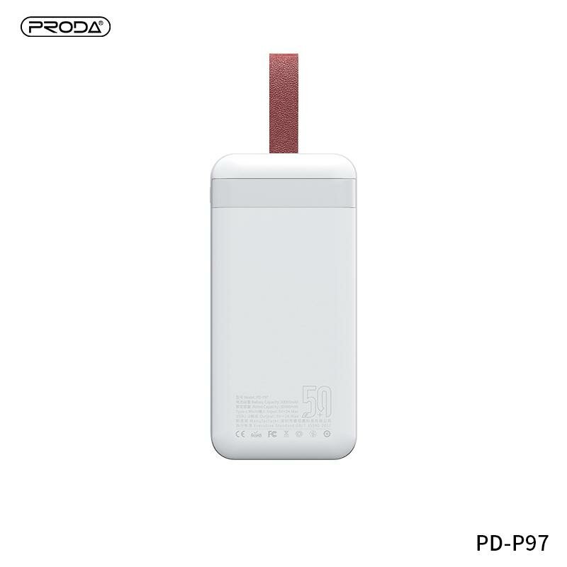 УМБ Proda Leader series PD P-97 50000 mAh, Type-C, micro USB input, 2 USB output White