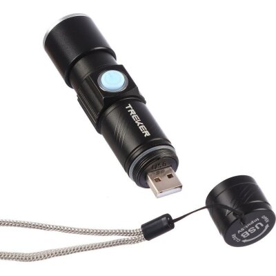 Ручний акумуляторний світлодіодний ліхтарик Optima 501 USB зарядка
