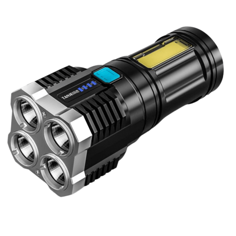 Ручний акумуляторний ліхтар Optima L-S03 на 4 LED акумуляторні з боковим світлом COB