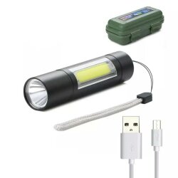 Ручний акумуляторний світлодіодний ліхтар Optima 519A USB зарядка