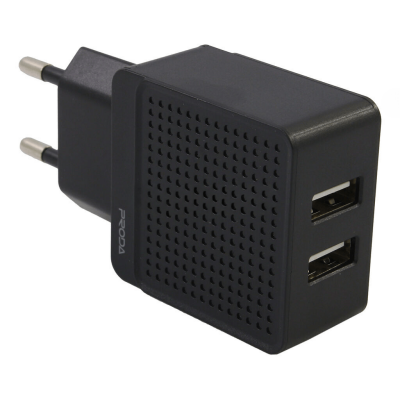 Мережевий зарядний пристрій Proda Saiya air А25C 2USB 18W black з кабелем type-c