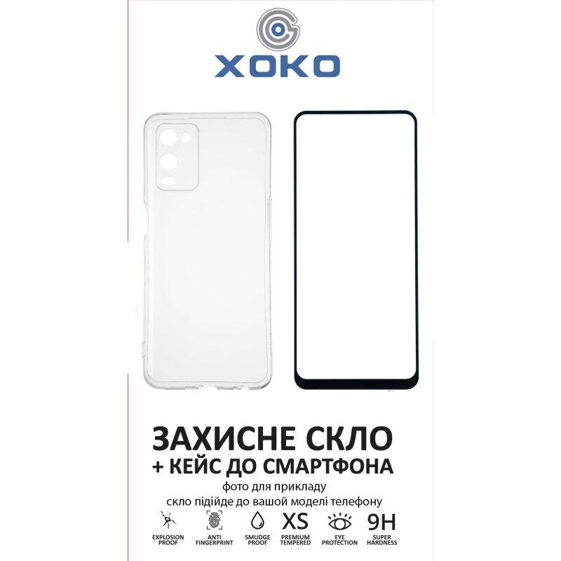 Чохол XOKO Ultra Thin Air + Захисне скло Full Cover Ultra-Thin 0.25мм для Oppo A54 Black