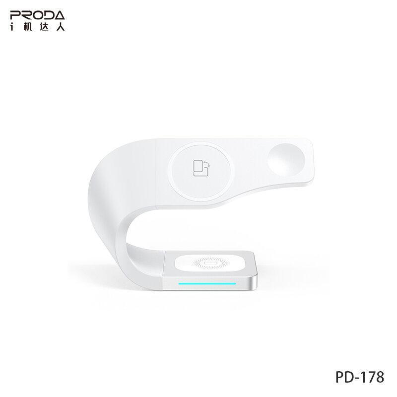 Бездротовий зарядний пристрій Proda Azeada 15W  4 in 1 PD-178 White