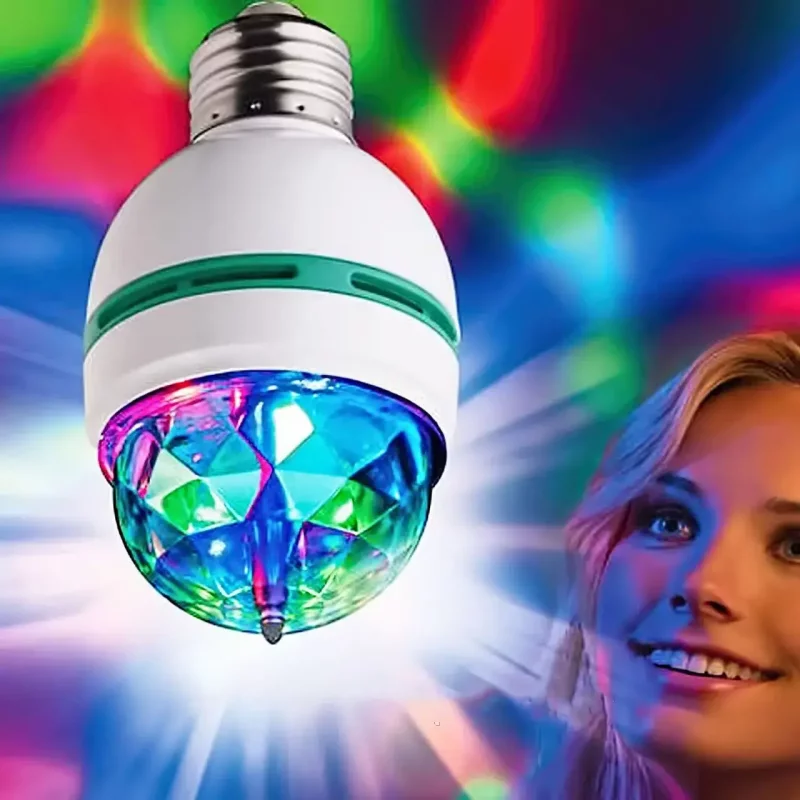 Диско лампа що обертається світлодіодна, E27 LED RGB 3Вт