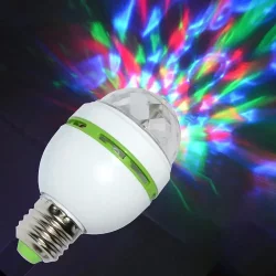 Диско лампа що обертається світлодіодна, E27 LED RGB 3Вт