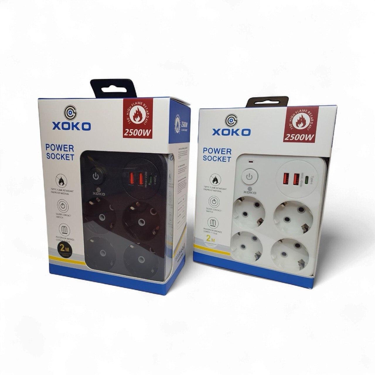 Мережевий фільтр XOKO SP-4-2-1, 2м, 4 розетки, 3 USB Чорний - Зображення 3