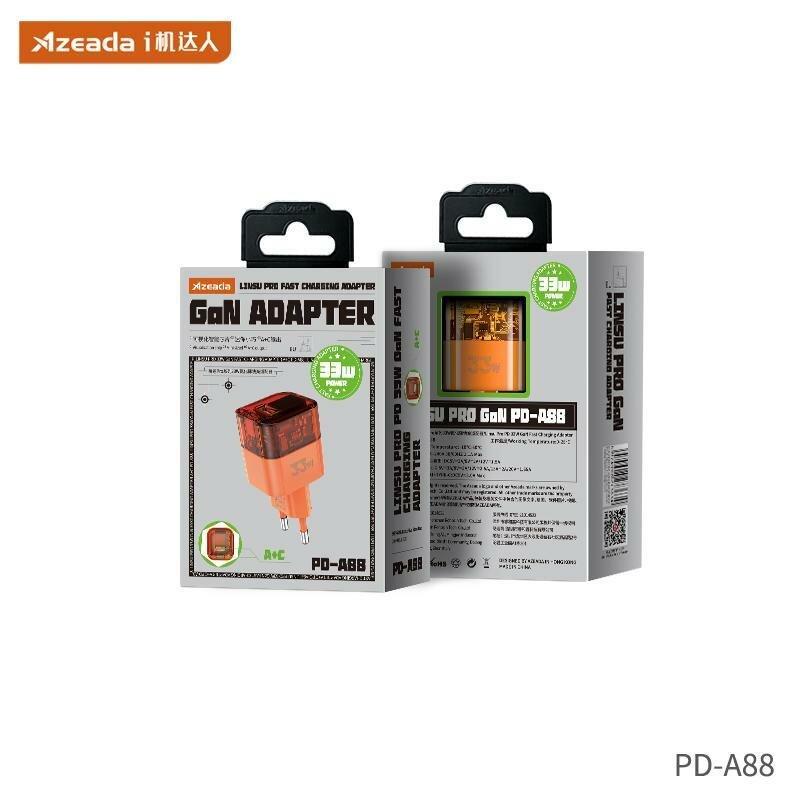 Мережевий зарядний пристрій Proda Azeada PD-A88 33W GAN Orange