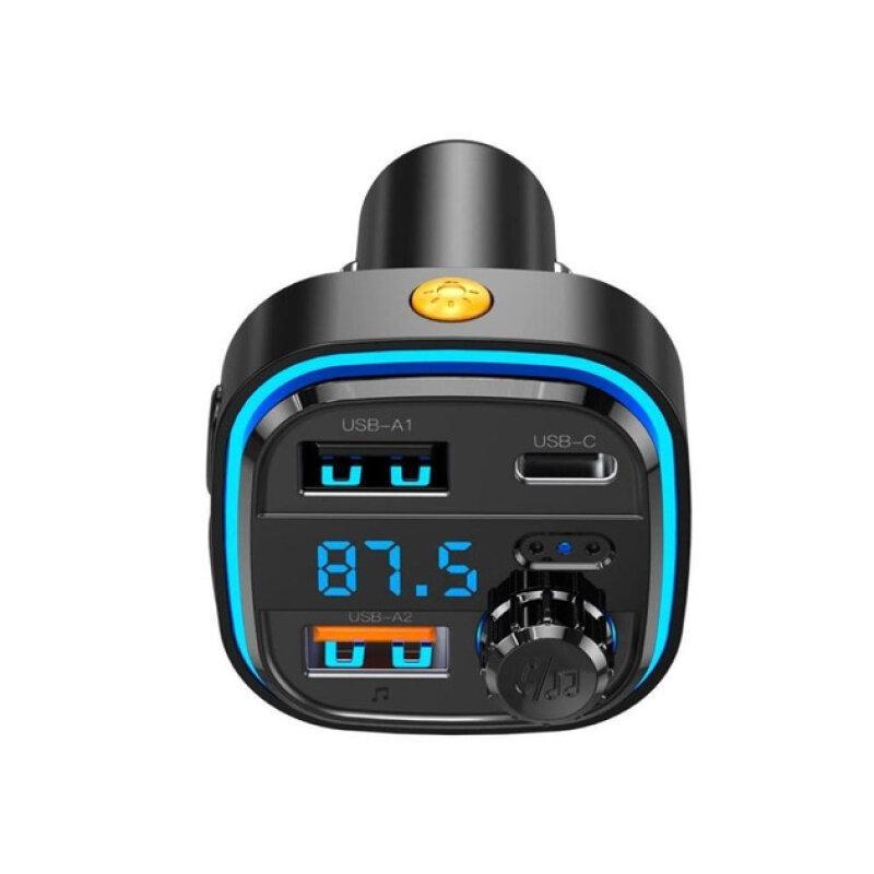 FM-трансмітер XO BCC08 автомобільний зарядний пристрій MP3/PD/2USB/3,1A Чорний