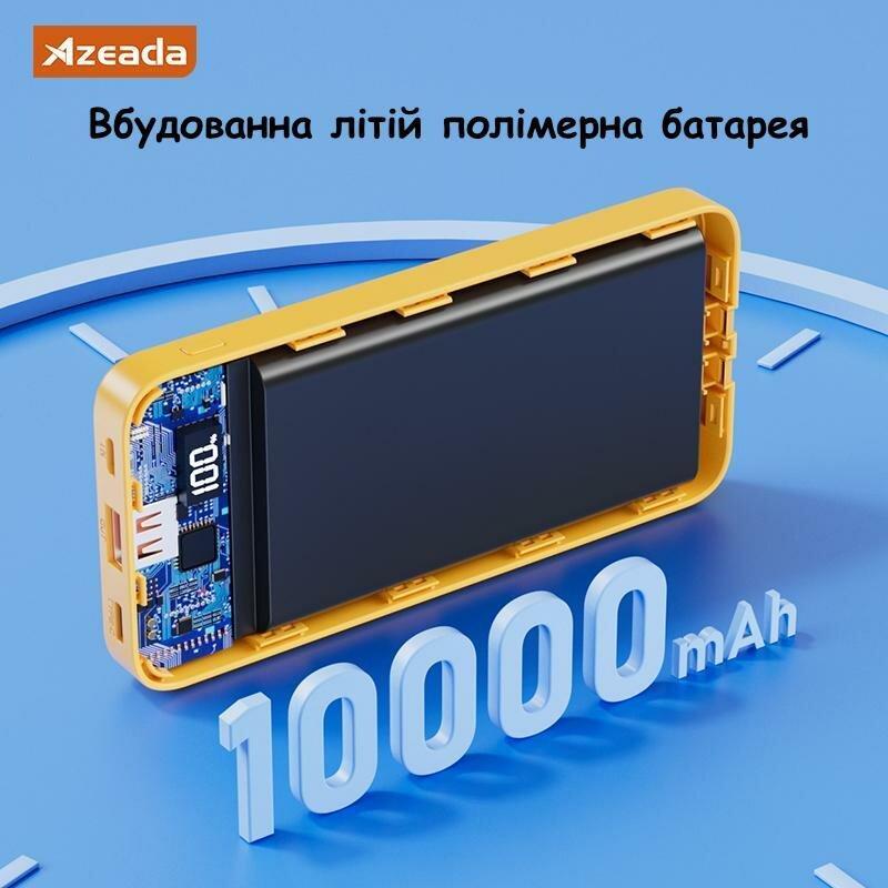 Універсальна мобільна батарея Proda Azeada Shilee AZ-P10 10000 mAh  22.5W з кабелями Type-C-lightning Чорний