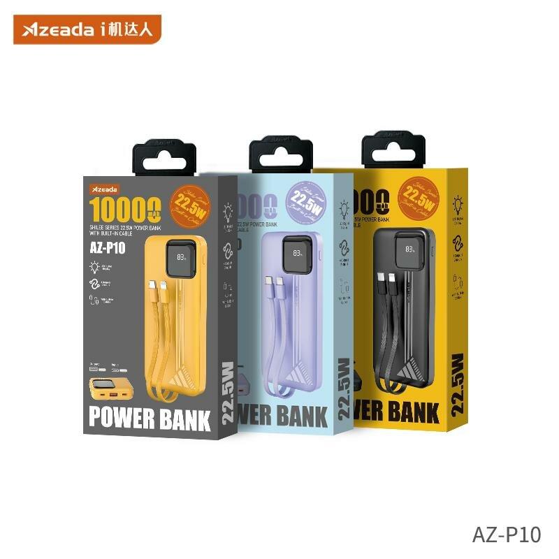 Універсальна мобільна батарея Proda Azeada Shilee AZ-P10 10000 mAh  22.5W з кабелями Type-C-lightning Жовтий