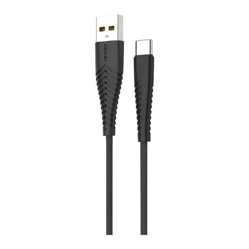 Кабель Denmen D19T Silicone USB Type-C 2.4A 1M чорний