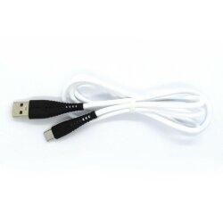 Кабель Denmen D19T Silicone USB Type-C 2.4A 1M білий