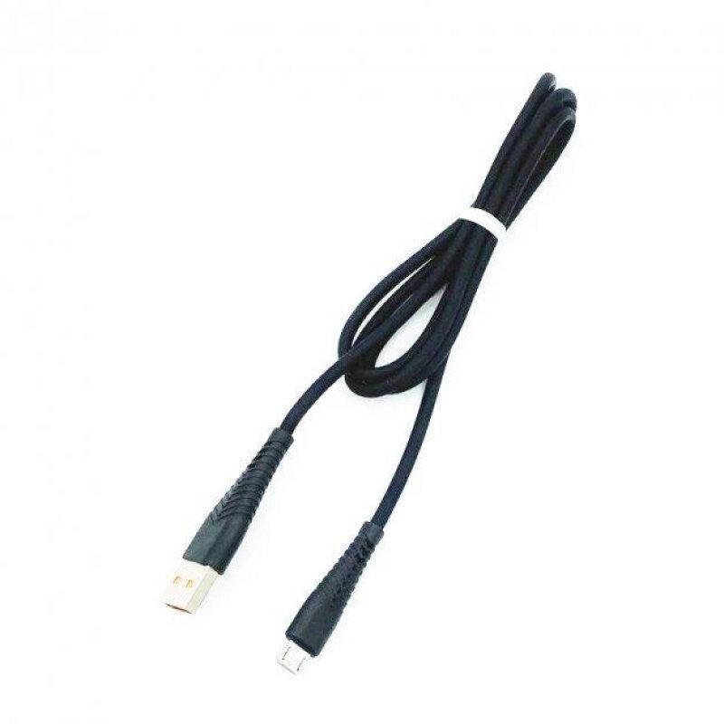 Кабель Denmen D19V Silicone Micro USB 2.4A 1M чорний