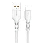 Кабель Denmen D42T Silicone USB Type-C 2.4A 1M білий