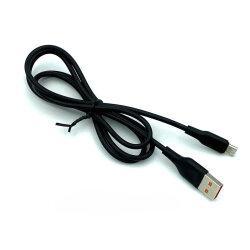 Кабель Denmen D01V Silicone USB - Micro USB 2.4A 1M чорний
