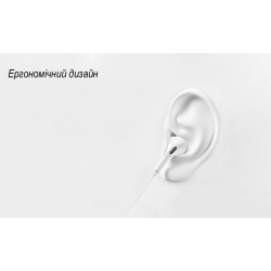 Провідні навушники з мікрофоном HF Denmen DR06 3.5mm 1.2 м білий