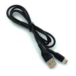 Кабель Denmen D01T Silicone USB Type-C 2.4A 1M чорний
