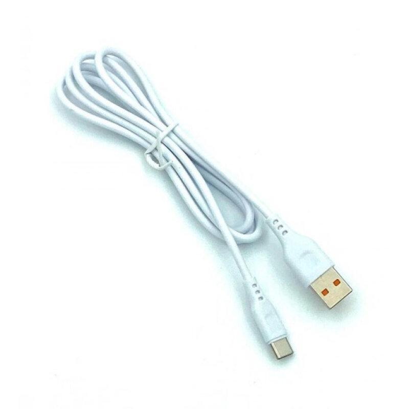 Кабель Denmen D01T Silicone USB Type-C 2.4A 1M білий