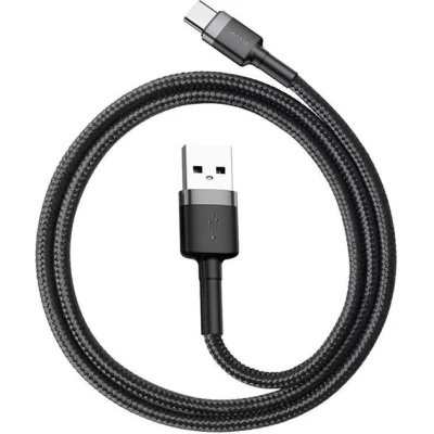 Кабель Baseus Cafule Cable USB for Type-C 2A 2.0 м Gray/Black (CATKLF-CG1)
