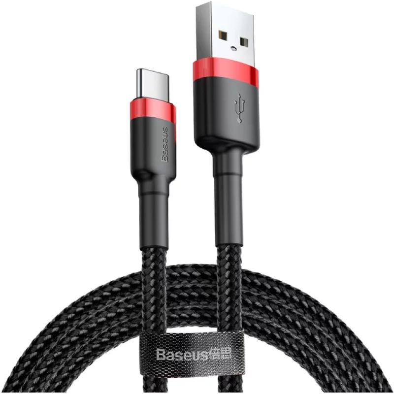 Кабель Baseus Cafule Cable USB for Type-C 3 A 1 м Red/Black (CATKLF-B91)