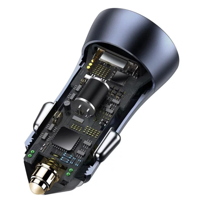 Автомобільний Зарядний пристрій Baseus (USB + Type-C ) + Кабель Type-C - Lightning 1м