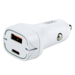 АЗП XO CC37 1 USB QC 3.0 + Type-C PD (20W) White