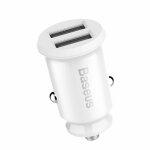 АЗП Baseus Grain Metal 3.1A/2USB (CCALL-ML02) White