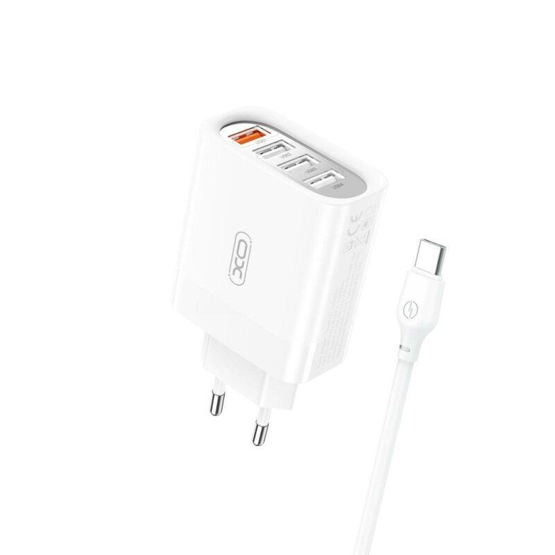 МЗП QC 3.0 XO L100 36W (18W/1USB + 2.4A/3 USB) + Type-C