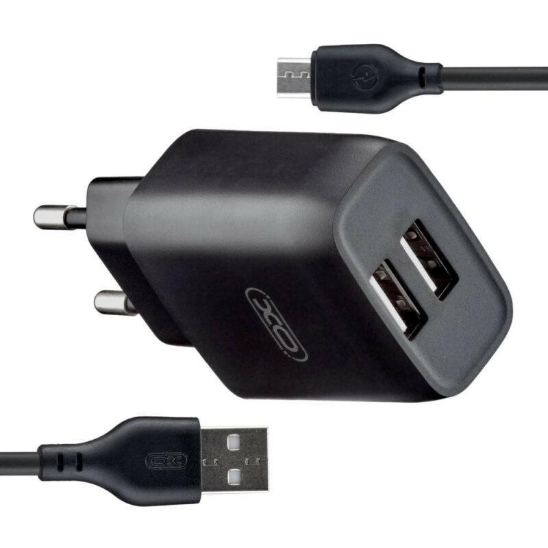 МЗП XO L57 2.4A/2USB + microUSB Black