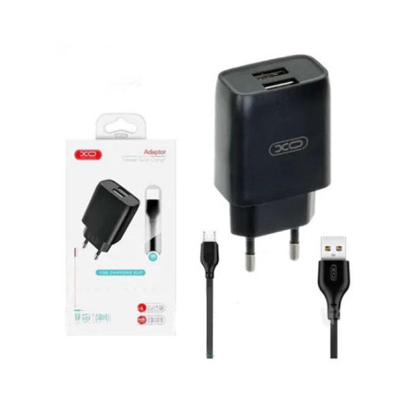 МЗП XO L57 2.4A/2USB + microUSB Black