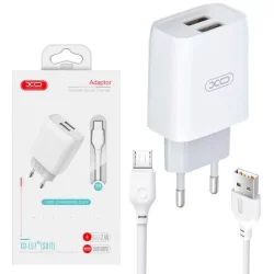 МЗП XO L57 2.4A/2USB + microUSB White