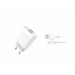 МЗП XO L57 2.4A/2USB + microUSB White