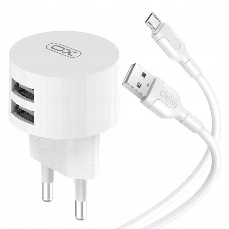 МЗП XO L62 2.4A/2USB + microUSB White