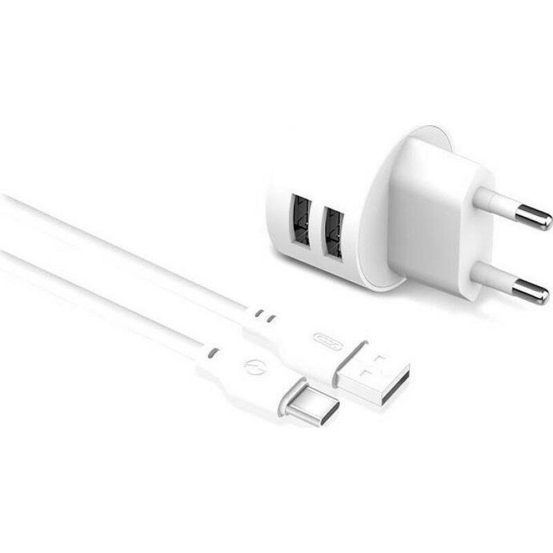 МЗП XO L62 2.4A/2USB + Type-C White