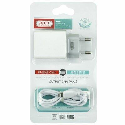 МЗП XO L65 2.4A/2USB + lightning White