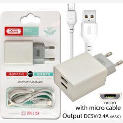 МЗП XO L65 2.4A/2USB + microUSB White