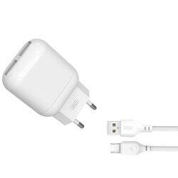 МЗП XO L78 2.4A/2USB + microUSB White