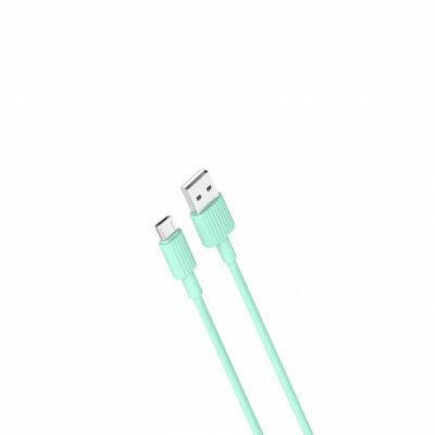 Кабель XO microUSB NB156 2.4A/1m Green