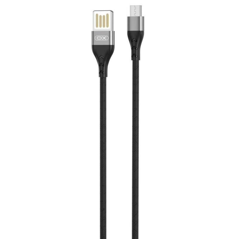 Кабель XO microUSB NB188 Double-side 2.1A/1m Black