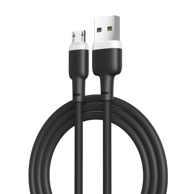 Кабель XO microUSB NB208 Liquid Silicone 2.1A/1m Black