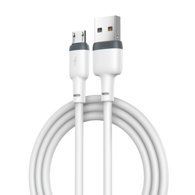 Кабель XO microUSB NB208 Liquid Silicone 2.1A/1m White