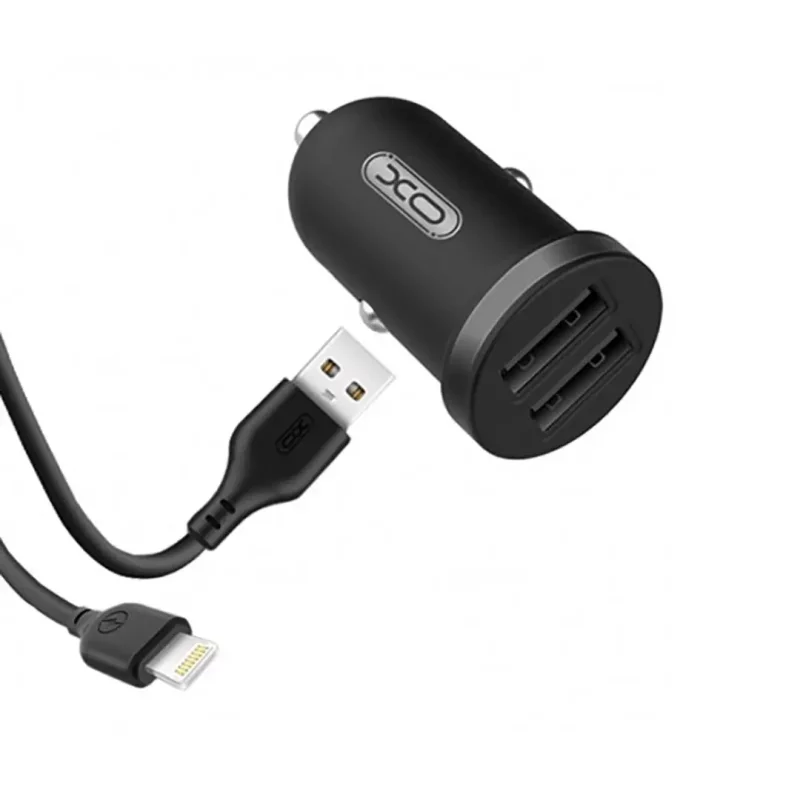 АЗП XO TZ08 2.1A/2 USB + lightning Black