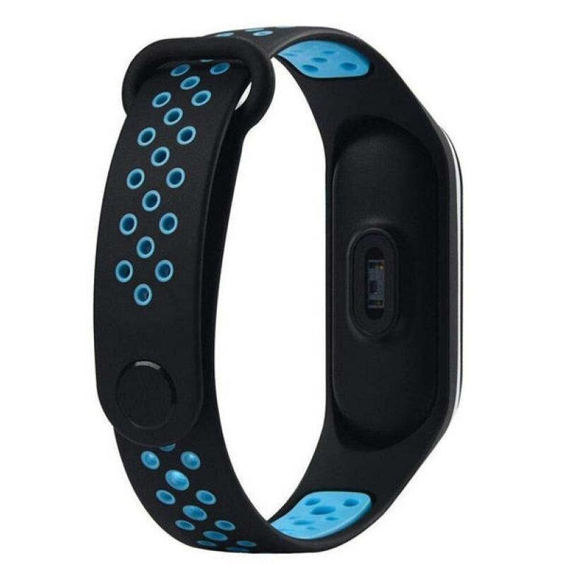 Набір 2 шт Ремінець силіконовий XOKO Sport для Xiaomi Mi Band 5/6/7 Black/Blue + Mint - Зображення 9