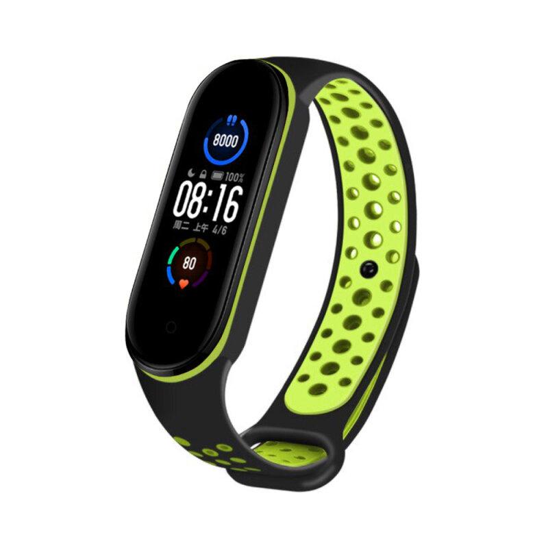 Ремінець силіконовий XOKO Sport для Xiaomi Mi Band 5/6/7 Black/Green