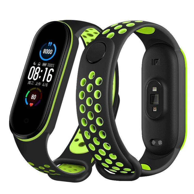 Ремінець силіконовий XOKO Sport для Xiaomi Mi Band 5/6/7 Black/Green