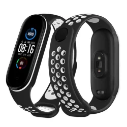 Ремінець силіконовий XOKO Sport для Xiaomi Mi Band 5/6/7 Black/White