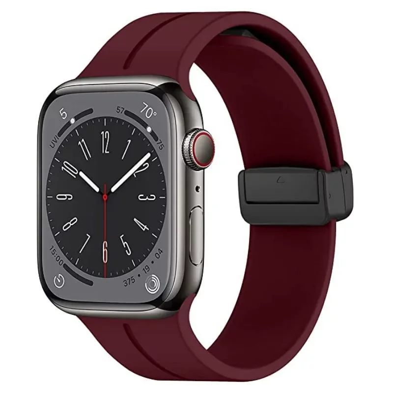 Ремінець ХОКО з магнітною пряжкою для Apple Watch 42/44/45/49 мм Bordo