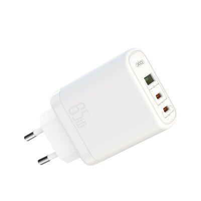 Мережевий зарядний пристрій PD XO CE04 45W/1 USB + 2 USB-C 65W + кабель Type-C White