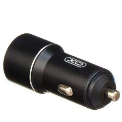 Автомобільний зарядний пристрій XO TZ09 2.4A/2 USB + кабель lightning Black